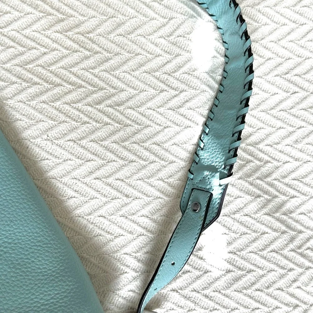 AIMEE KESTENBERG Baby Blue Genuine Leather Slouchy Hobo Purse Designer Bag - Picture 11 of 15